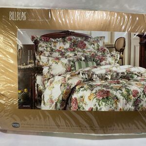 Vtg 90s Bill Blass Springs Home Queen Bed Sheet Set Floral STAYMADE USA New